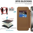 thumbnail image 6 of Allytech Wallet Case for iPhone 14 Pro with Card Slots & Lens Protector, Compatible with MagSafe, Slim Shockproof Anti-Scratch Clear Back Panel [RFID Blocking] Case - Brown, 6 of 7