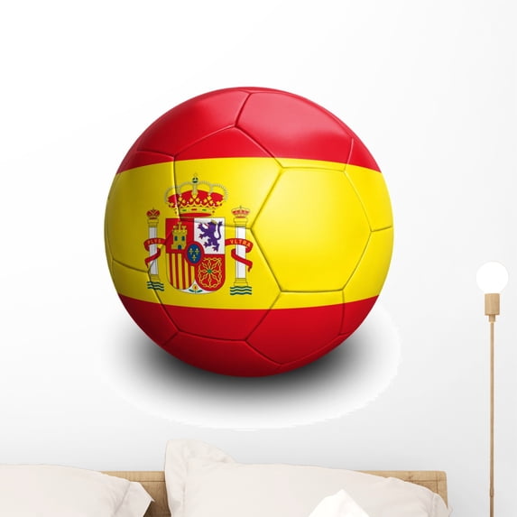 Soccer Football Spain Wall Decal by Wallmonkeys Peel and Stick Graphic (24 in H x 22 in W) WM188847