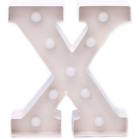 

Home by Jackie Inc Decorative White Vintage Rustic Metal Hanging Light up LED Letter “X”