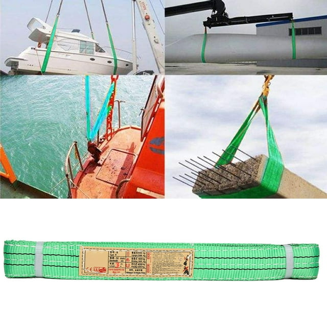 Hoisting Strap Hoist Webbing Crane Sling Webbing Sling 3Meter X 50mm Polyester Lifting Sling Industrial Crane Hoisting Webbing Green