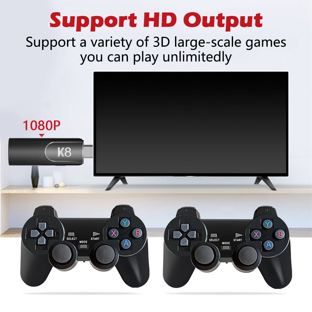Salange K8 2.4G Wireless Controllers External Retro Game Stick. 64G, Black
