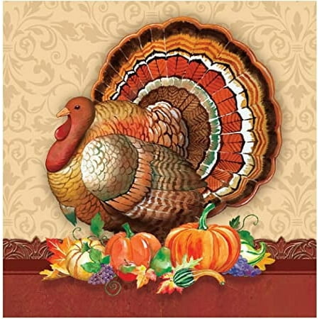 Creative Converting 16 Count Paper Lunch Napkins, 3-Ply, Autumns Feast