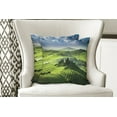 thumbnail image 4 of Ambesonne Landscape Throw Pillow Cover 2 Pack, Sunrise in the Valley, 20", Green Blue, 4 of 6