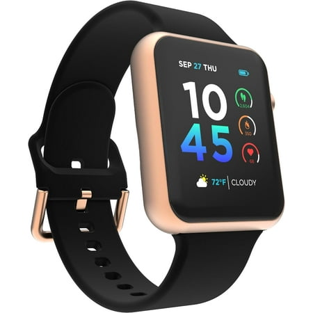 iTouch Air 4 Smartwatch: Rose Gold Case With Black Silicone Strap 41mm