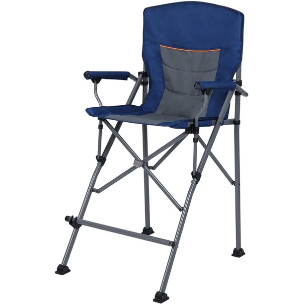 Tall Folding Chair 31” Portable Directors Chair Bar Height Camping Chair with Carry Bag and