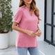 thumbnail image 4 of Blusas para las Mujeres Casual Manga Corta V-Cuello Suéter Color Sólido, Moda Poliéster/Spandex para el Hogar Y Diario, 4 of 8