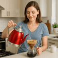 thumbnail image 6 of Creative Home Nobili-Tea 2.0 Qt. Stainless Steel Tea Kettle with Removable Infuser Basket, Metallic Cranberry, 6 of 8