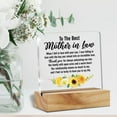 thumbnail image 4 of Mother in Law Gifts From Daughter in Law, Gifts for Mother in Law on Wedding Day Birthday Christmas Mother's Day, to the Best Mother in Law Clear Acrylic Sign Presents, 4 of 5