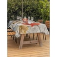 thumbnail image 3 of Outdoor Tablecloth with Umbrella Hole for Patio/Picnic/Party/Camping, Retro Floral Waterproof Table Cloth Rectangle Table Cover Washable, Red Yellow Tulips Barm Doors Farmhouse Wooden (60"x 102"), 3 of 8