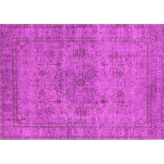 Ahgly Company Indoor Rectangle Oriental Pink Industrial Area Rugs, 6' x 9'