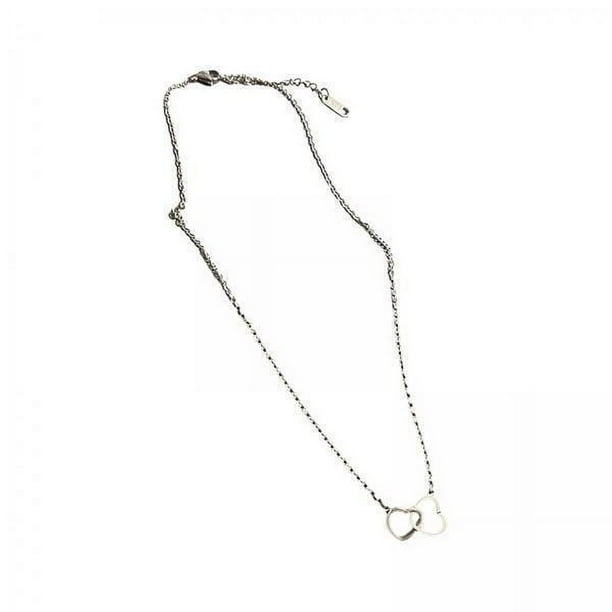 Collar De 3 Piezas Con Forma De Corazón, Joyería De Aleación, Collar De Doble Corazón Abierto Para Mujeres Y Niñas, Regalo De Plata