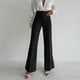 thumbnail image 2 of Pantalones holgados informales para mujer: pantalones rectos con abertura, cintura elástica, tallas S-L, 2 of 5