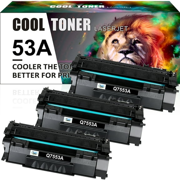 Cool Toner Compatible Toner Replacement for HP Q7553A 53A for HP P2014 P2014n P2015 P2015d P2015dn P2015x Printer(Black, 3-Pack)