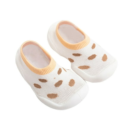 

DNDKILG Toddler Child Girl Boy Non-Slip Floor Socks First Walkers Shoes Infant Baby Leopard Spring Summer Fall Slippers Yellow 6M-3Y