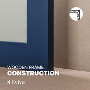eviva Acclaim 48 x 30 Rectangular Blue Wooden Framed Mirror