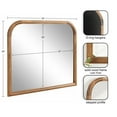 thumbnail image 2 of Kate and Laurel Glenby Transitional Wide Arch Wall Mirror, 34 x 28, Rustic Brown, Wooden Farmhouse Arched Bathroom Mirror with Rounded and Stepped Frame Profile, 2 of 8