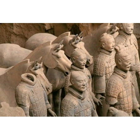 Chinese Horse Stone (Terra Cotta Warriors and Horses at Emperor Qin Shihuangdis Tomb China Canvas Art - Keren Su DanitaDelimont (18 x)