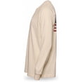 thumbnail image 3 of Men’s American Flag Heavyweight Long Sleeve T-Shirt – 100% Cotton Loose Fit Vintage White Workwear Crew Neck Tee, 3 of 3