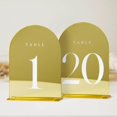 thumbnail image 1 of Números de mesa de boda dorados con soportes, paquete de 20 carteles de arco acrílico dorado, con soporte, números de mesa para recepción de bodas, 1 of 4