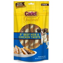 Cadet Gourmet Beef Hide & Chicken Twists Sticks 10 Ounce (6 Count)