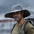 thumbnail image 2 of Sombrero de Vaquero Impermeable de ala Ancha para Hombres, Sombrero Boonie Transpirable, protección UV, para Acampar, Gris, 2 of 4