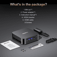 thumbnail image 4 of Mini PC, AMD Ryzen 7 7730U 8C/16T Up to 4.5GHz, 16GB Onboard LPDDR4X, 512GB M.2 SSD, Triple 4K Display, WiFi6 BT5.2, Windows11 Pro, 4 of 8