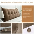 thumbnail image 2 of Lovote Headboard Pillow Wedge Pillow Bed Gap Filler Body Positioner Backrest Reading Bolster - Premium Chenille Fabric, Pearl Cotton Filling, Removable Cover (47" x 17.7" x 5.9", Camel), 2 of 8