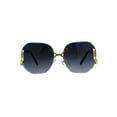 thumbnail image 2 of Womens Luxury Rimless Designer Fashion Butterfly Sunglasses Smoke, 2 of 4