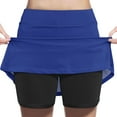 thumbnail image 1 of YUNAFFT Girls High Waist Skorts Color Block Loose Fit A-Line Sporty Shorts 4-14Y, 1 of 6