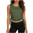 thumbnail image 2 of BiZtdJrK Débardeurs Tendance pour Femmes, Sans Manches, Col Rond, Légers, Amples, Sport, Vert Armée, Taille Unique, 2 of 9