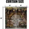 thumbnail image 4 of Rustic Sunflower Window Treatment Curtains Wooden Barn Door Country Retro Farmhouse Yellow Flower Semi Blackout Rod Pocket Curtain Set for Bedroom 42x54 Inch, 4 of 6