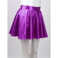 thumbnail image 3 of Haitryli Kids Girls Mini Skirt Metallic Pleated Flared Skater Dance Skirt Costume Cheering Dancewear Purple 10, 3 of 4