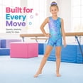 thumbnail image 4 of Girls Gymnastics Leotards Sleeveless U Shape Neck, Sparkly Dance Unitards with Shorts and Hair Toddler Leotard for 3-12 Years, 4 of 12