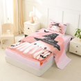 thumbnail image 2 of Feelyou Cute Ghost Witch Hat Twin Sheets, Kawaii Halloween Pumpkin Bedding, 3-Piece, 1 Flat Sheet, 1 Fitted Sheet and 1 Pillowcase, 2 of 5