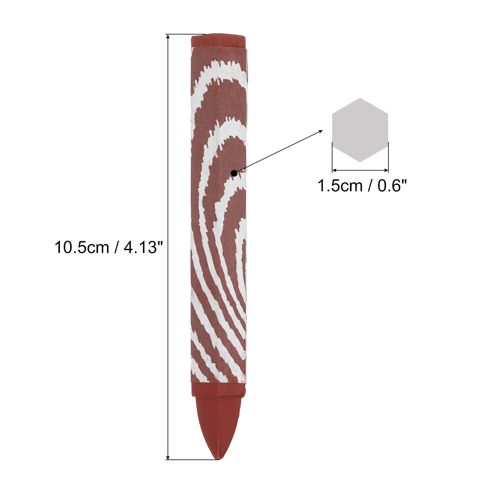 Uxcell Lumber Marking Crayons, 24 Pack 4.1"x0.6" Hex Wax Tire Marker Drawing Crayons Brown