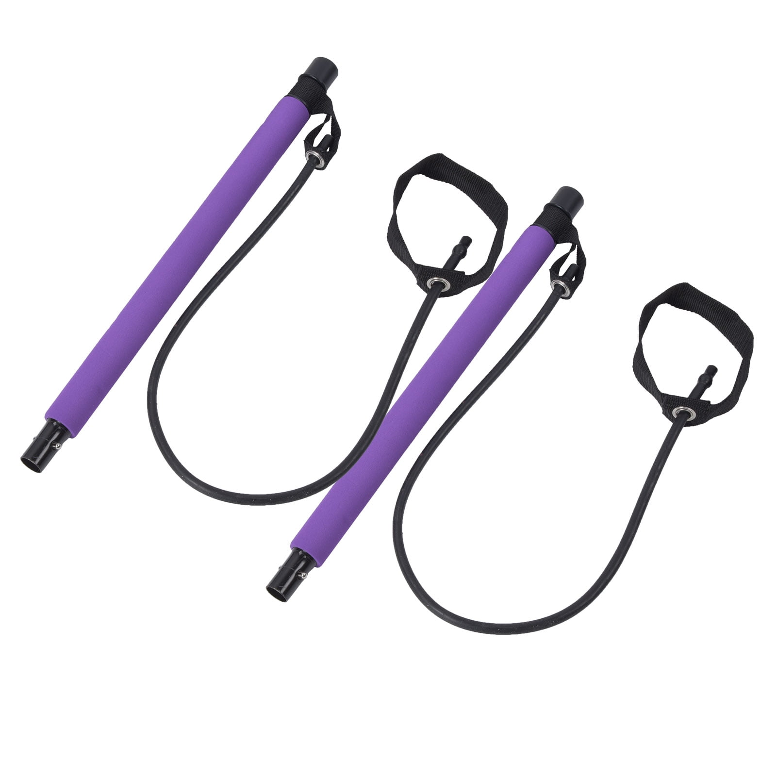 NFTIGB Multifunctional Pilates Bar with Resistance Bands, Portable Yoga Exercise Stick for Home Gym, Core Strength & Full Body Workout, 20 inches / 51 cm
