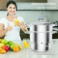 thumbnail image 4 of Ktaxon 4.5Qt Steam Juicer Extractor Stainless Steel, Juice Steamer Pot for Fruit & Vegetables with Tempered Glass Lid Clamp, Loop Handles, Ideal for Making Juice, Jelly, Pasta, 4 of 8