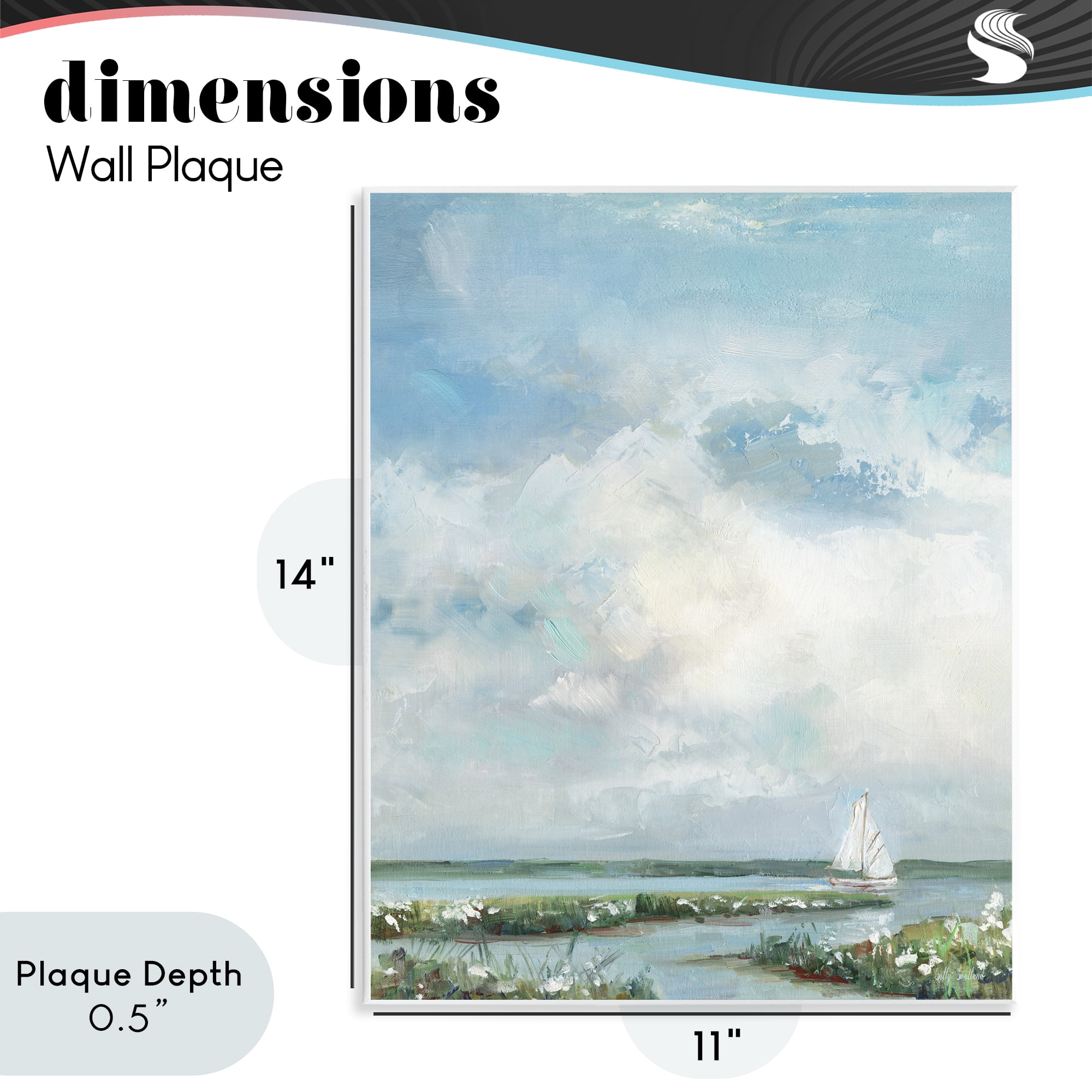Stupell Industries Sailboat On Summer Marsh Wall Plaque Art, design by Sally Swatland