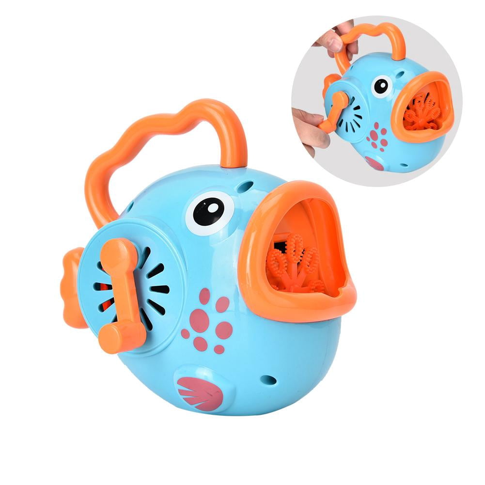 Tebru Hand-cranked Cartoon Fish Shape Bubble Machine Children