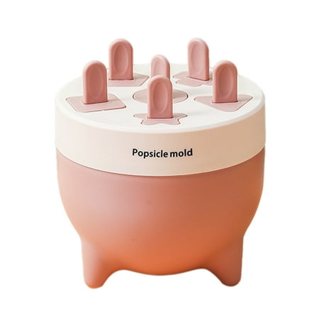 

HESITONE 6 Cells Round Shape Ice Cream Mold Reusable Home Ice Cream Maker DIY Popsicles Tray Mould