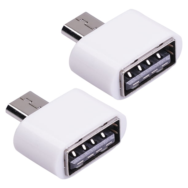 Adaptador Otg Adaptador de cable micro USB Convertidor USB 2.0 a USB OTG para mouse (blanco 2 piezas) Tmvgtek Para estrenar