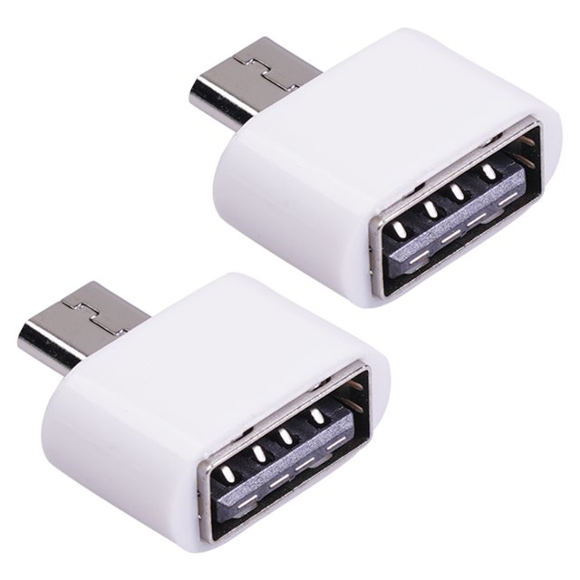 Adaptador OTG Wdftyju Cable Micro USB Convertidor USB 2.0 a USB para Mouse Blanco 2pcs