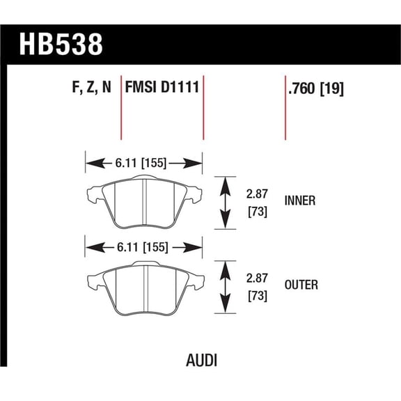 Hawk 2009-2009 Audi A4 Cabriolet HPS 5.0 Front Brake Pads