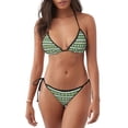 thumbnail image 1 of Balery Light Green Squares Pijama Estampado Bikini de Dos Piezas para Mujer - Conjunto de Bikini Ajustable Sexy y Cómodo para Playa, 1 of 6