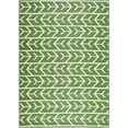 thumbnail image 4 of Outdoor Rug - Folded Design - Recycled Plastic Mat for Patio, Camping, Beach, Balcony, Porch, Deck - Weather, Water, Stain, Lightweight, Fade and UV Resistant - Amsterdam Green & Creme, 4 of 5