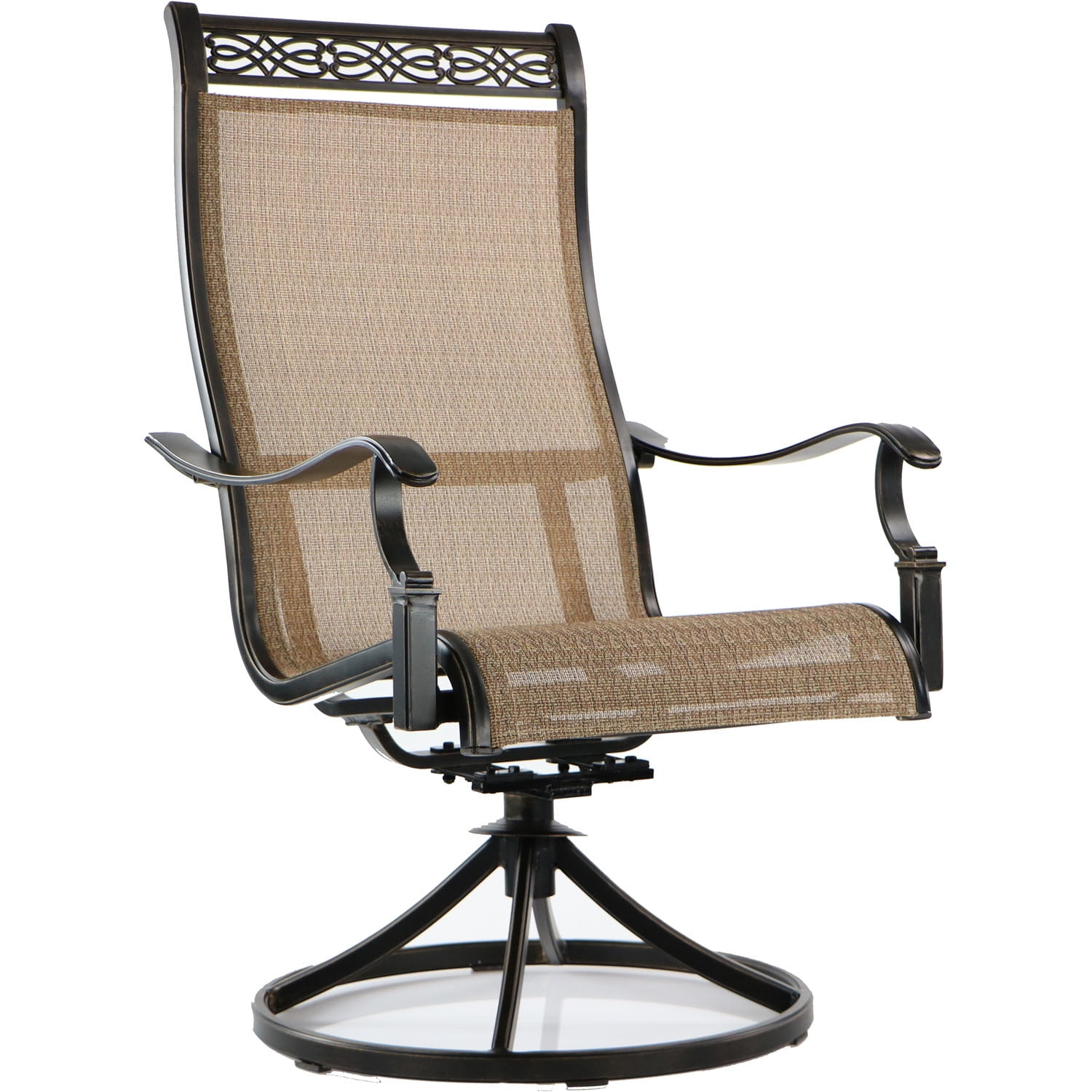 Hanover Manor 11-Piece Outdoor Dining Set in Cedar with 10 Contoured Swivel Rockers and 60" x 84" Cast-Top Table