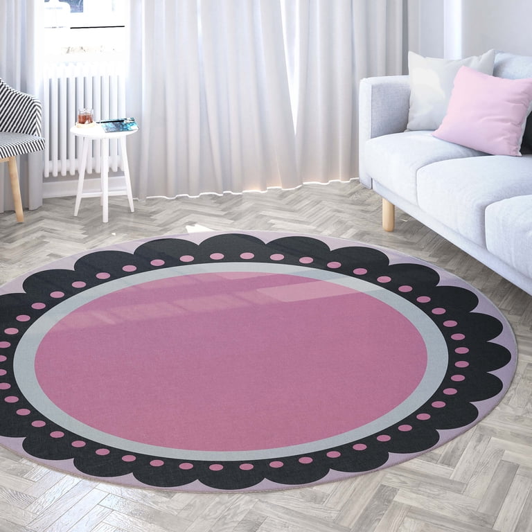 RUPART/EDGEのオシャレなマーブルニット　ピンクブラックルパート Free Shipping! Well Woven Miraculous Ladybug Superhero Bedroom Rug