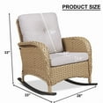 thumbnail image 6 of PARKWELL Outdoor Patio Rocking Chair Wicker High Back Rocker Lounge Chair with Cushion for Backyard Deck Porch,Beige, 6 of 6