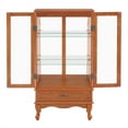 thumbnail image 3 of RONSHIN Display Cabinet With Glass Doors And Lights, Wine Cabinet Display Cabinet With Adjustable Glass Shelves, 2 Doors, And 1 Drawer, Lighted Glass Cabinet For Home Office, 3 of 8