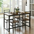 thumbnail image 3 of 5-Piece Dining Room Table Set, Compact Wooden Kitchen Table and 4 Chairs with Metal Legs Dinette Sets, Industrial Style Kitchen Table and Chairs for Dining Room & Small Space, 3 of 8